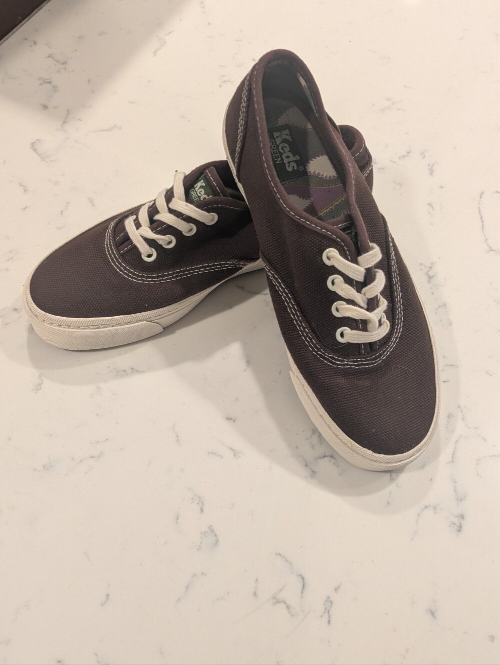 Keds Willow Canvas Sneakers in Dark Brown with Ivory Accents